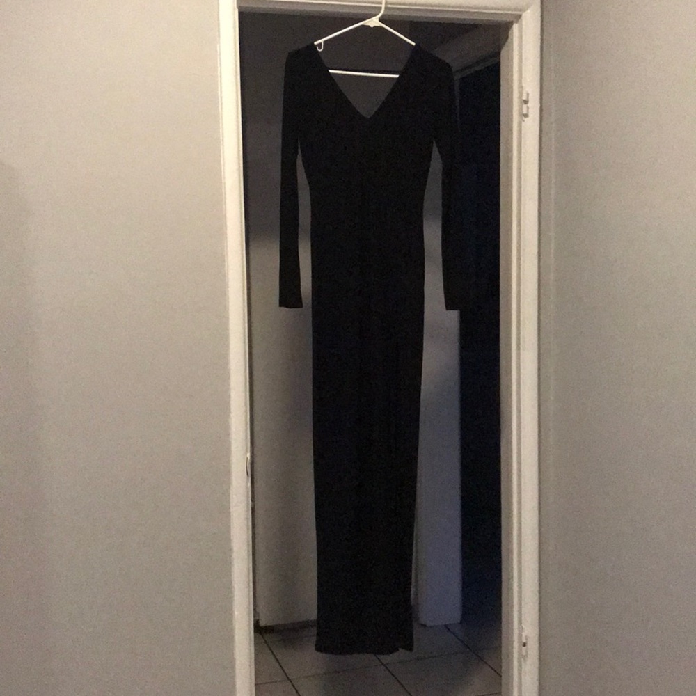 Black Open Back Dress